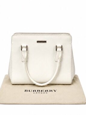 BURBERRY Vintage Small Leather Satchel/Tote Bag W/ COA